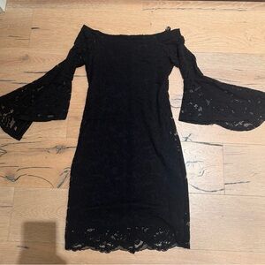 Karen Kane Black Lace Off-Shoulder Dress
